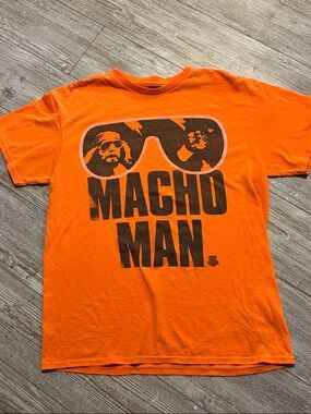 Macho Man Graphic T-Shirt - Orange